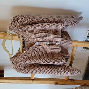 Cozy Knit Button-Up Sweater - Brown